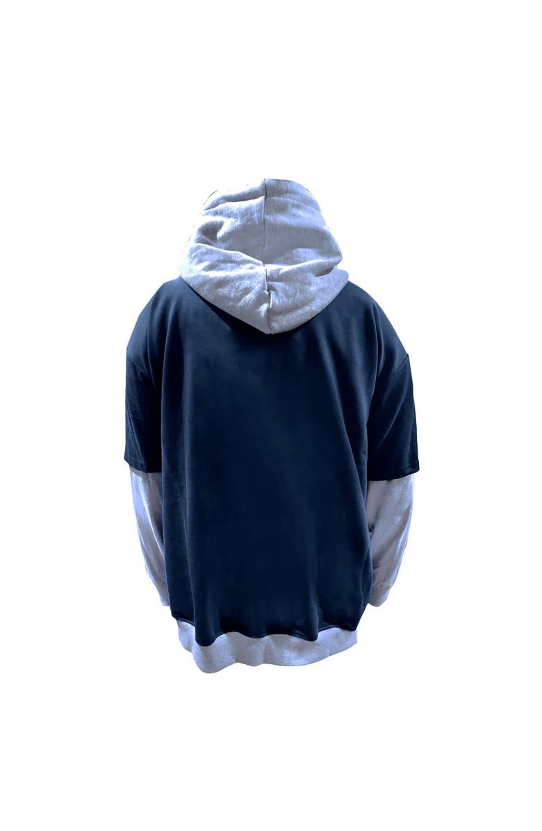 FANATICS Men's Fanatics College Navy/Heather Gray Seattle Seahawks Big & Tall Twofer Pullover Hoodie, Alternate, color, College Navy