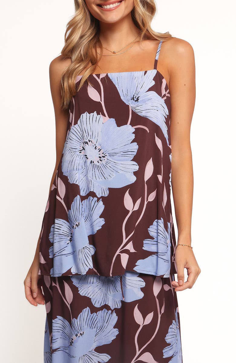 Petal & Pup Angie Square Neck Sleeveless Top, Main, color, Blue Poppies