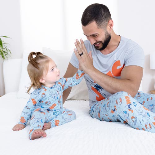 Bellabu Bear Baby Jaws Convertible Footie In Blue
