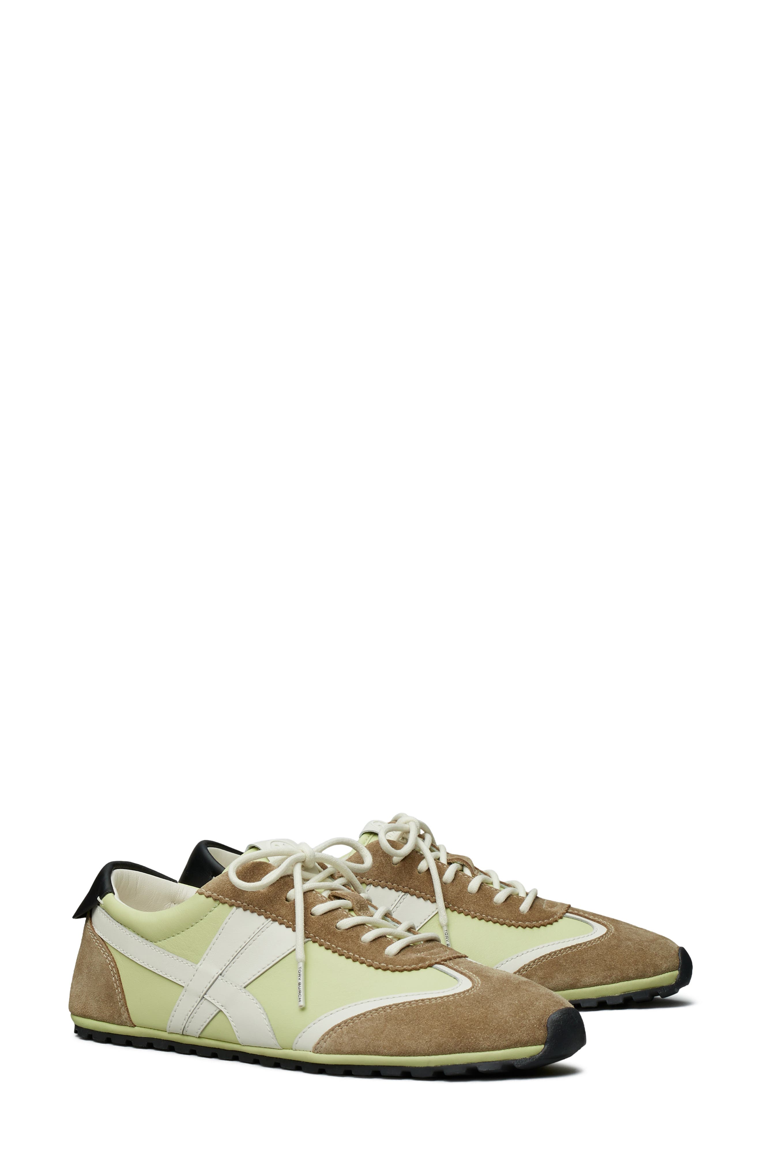 Tory Burch Hank Field Sneaker, Main, color, Green / Blanc / Brown
