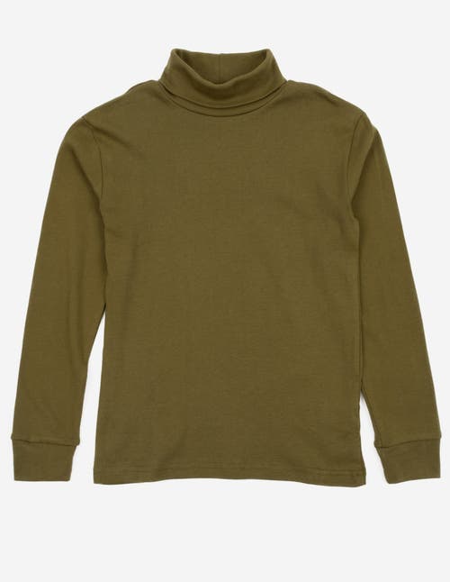 Leveret Kids Turtleneck, 100% Cotton, Solid Colors In Green