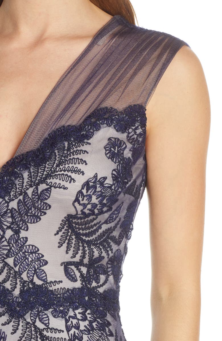 Tadashi Shoji Embroidered Lace Evening Gown, Alternate, color,