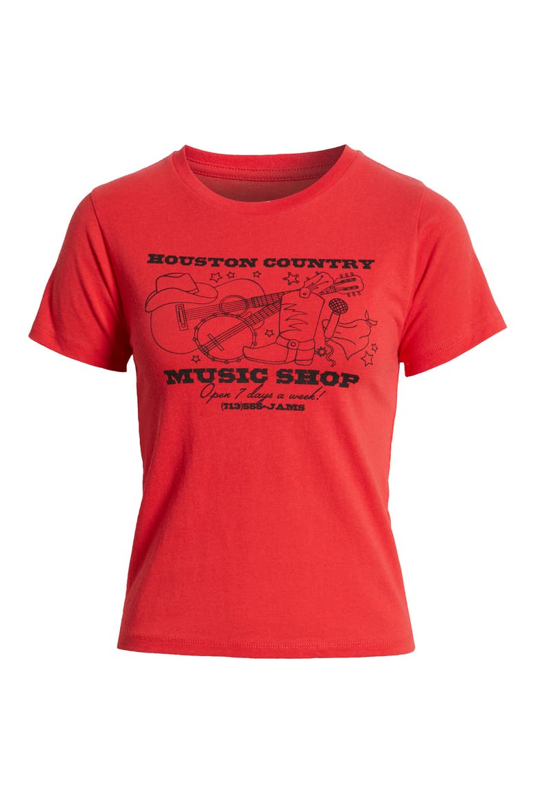 Houston Country Music Shop Cotton Graphic T-Shirt, Alternate, color, FLAME SCARLET
