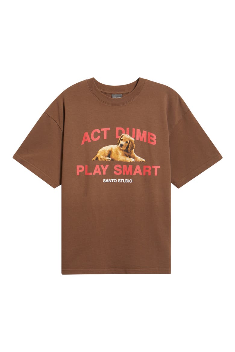 Act Dumb Play Smart Graphic T-Shirt, Alternate, color, BROWN