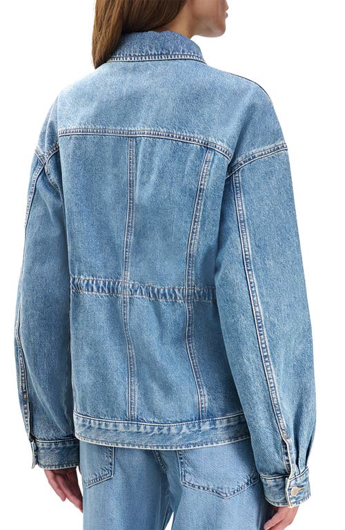 Rag & Bone Womens Ithca Amy Drawstring-waist Denim Jacket In Blue