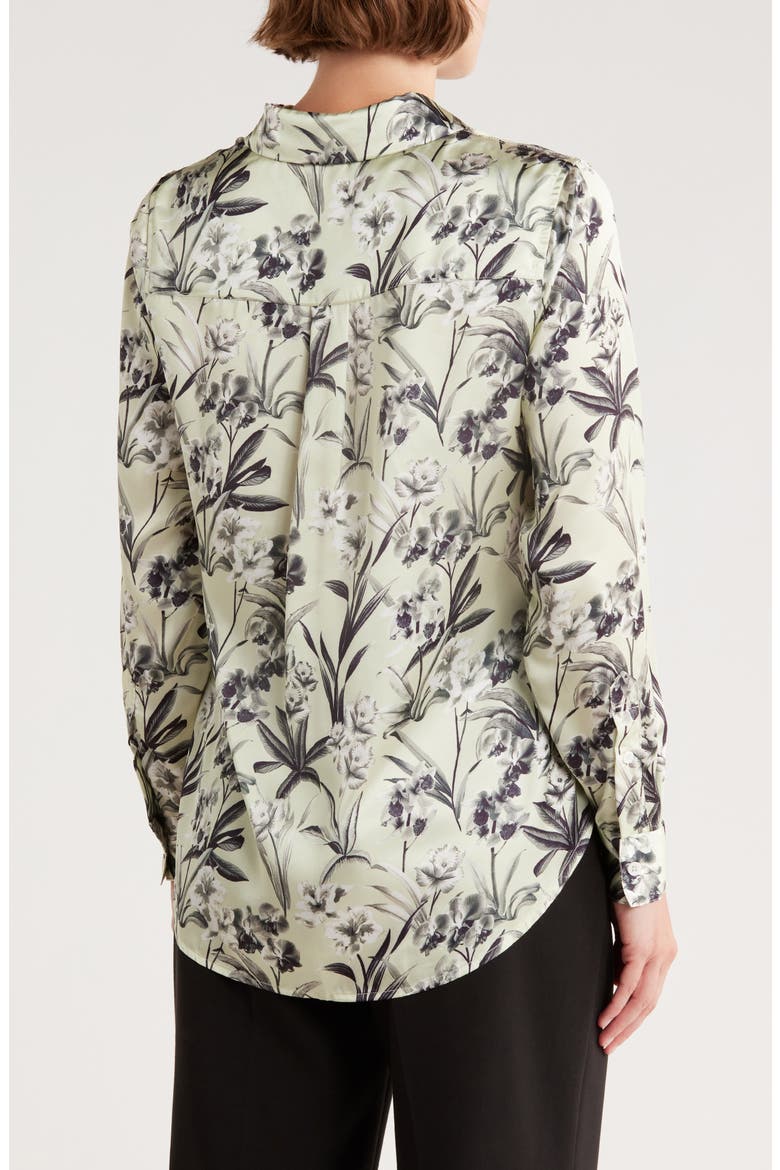 Floral Long Sleeve Button-Up Shirt, Alternate, color, GREEN/ FLORAL PRINT