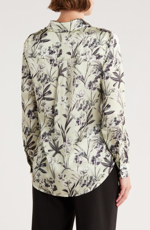 Elie Elie Tahari Floral Long Sleeve Button-up Shirt