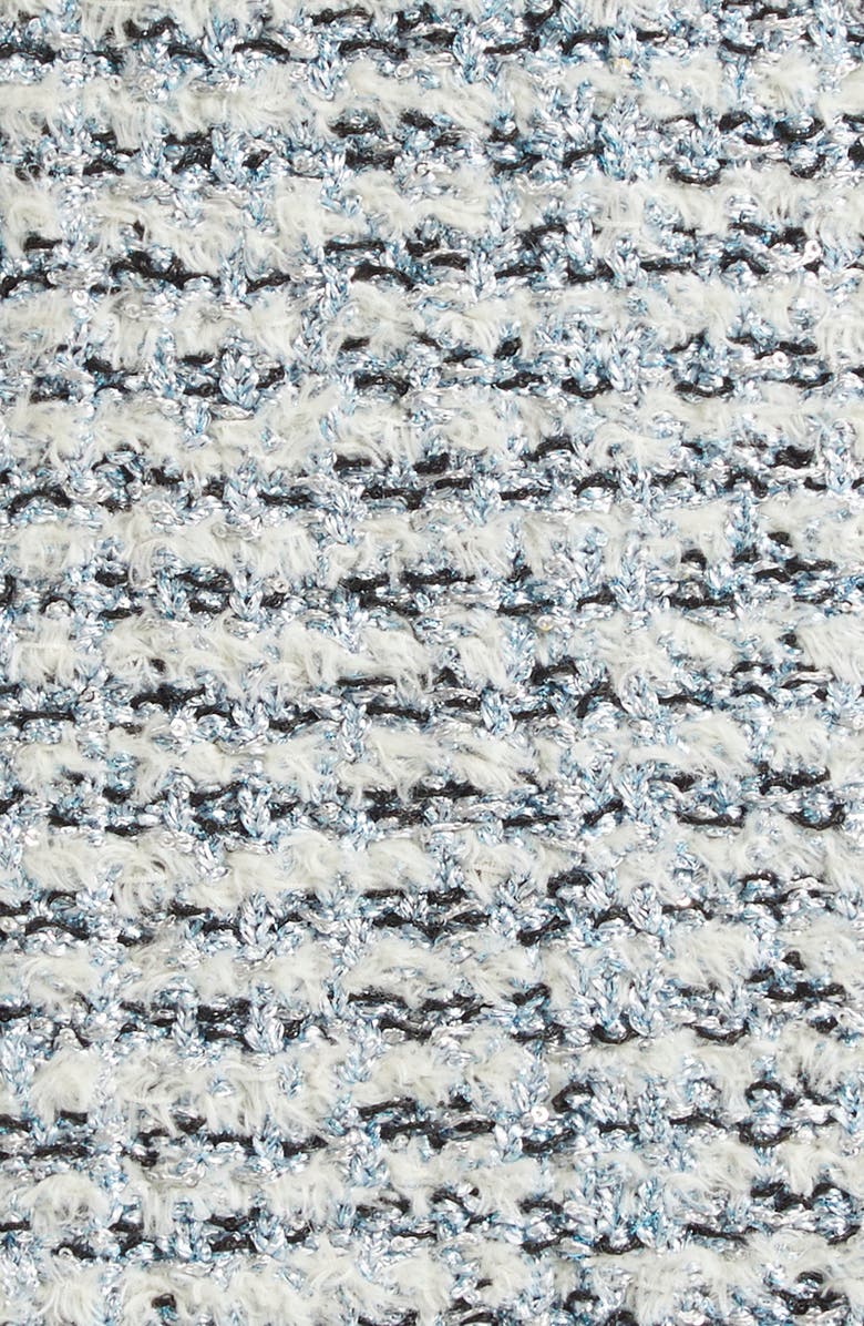 ST. JOHN Sequin Metallic Eyelash Knit Skirt, Alternate, color, Aqua/ White