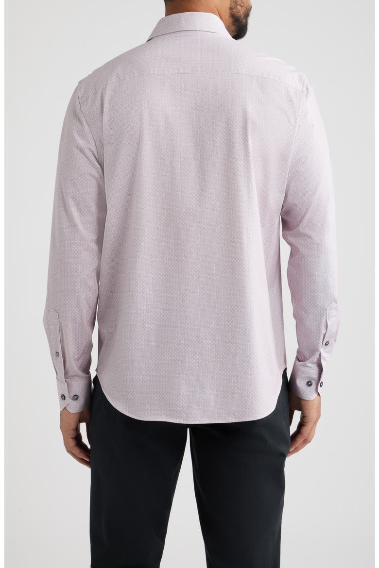 James OoohCotton® Geometric Print Button-Up Shirt, Alternate, color, PINK