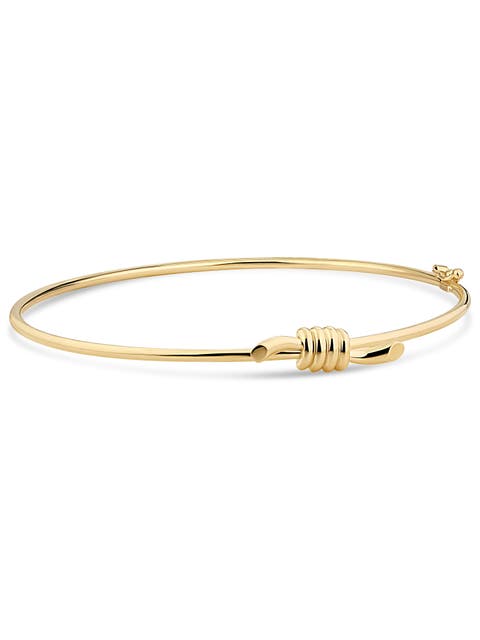Love Knot Bangle Bracelet in 14K Gold, 21mm