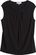 KASPER Cap Sleeve Criss-Cross Detail Jersey Top