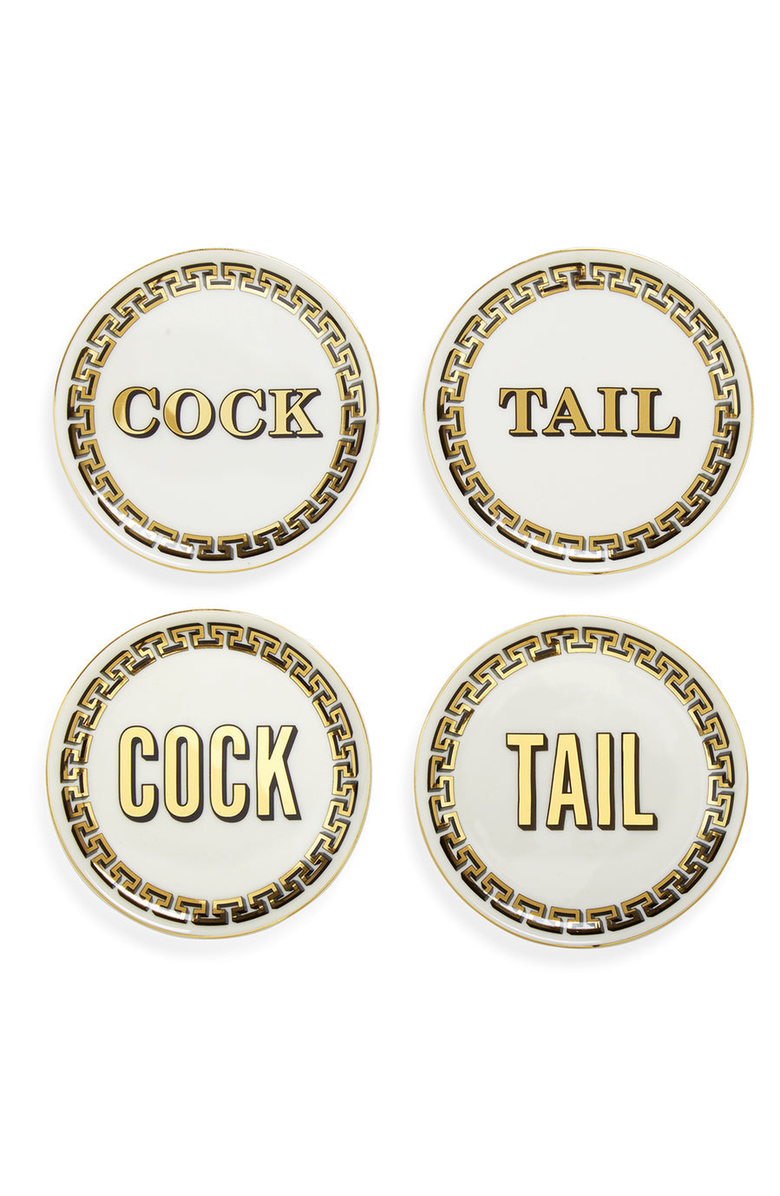 Jonathan Adler Cock/Tail Coaster Set, Alternate, color, 