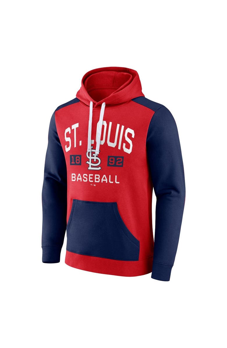 FANATICS Men's Fanatics Red/Navy St. Louis Cardinals Chip In Team Pullover Hoodie, Alternate, color, Red