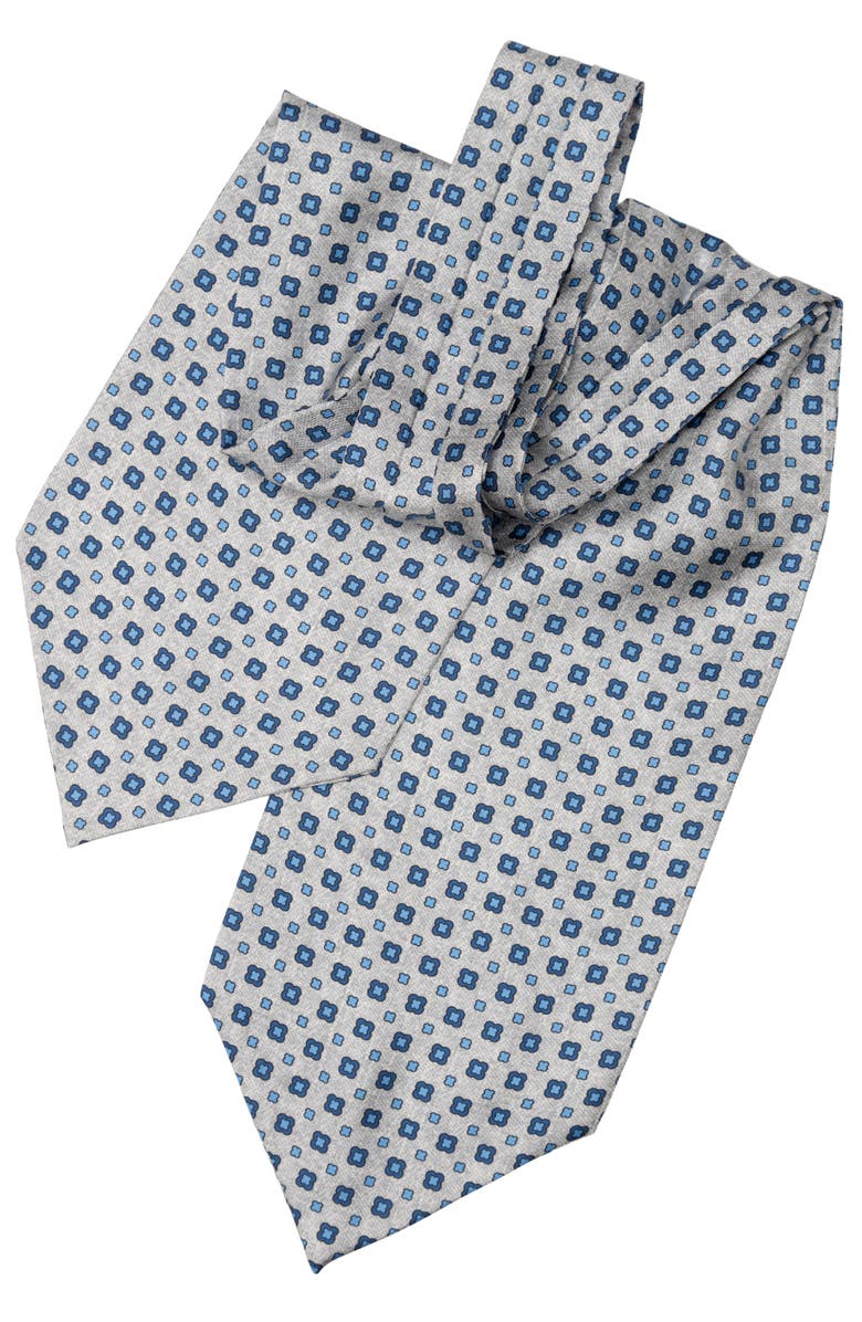 Elizabetta Ostuni - Silk Ascot Cravat Tie for Men, Alternate, color, Grey