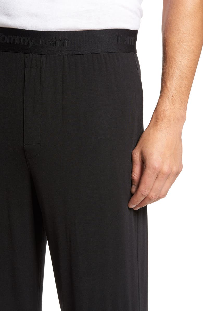 Tommy John Second Skin Pajama Pants, Alternate, color, Black