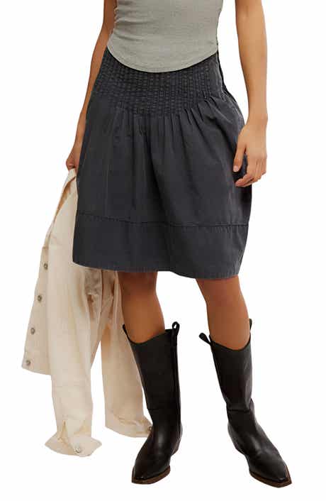 Free People Peyton Pintuck Pleat Midi Skirt