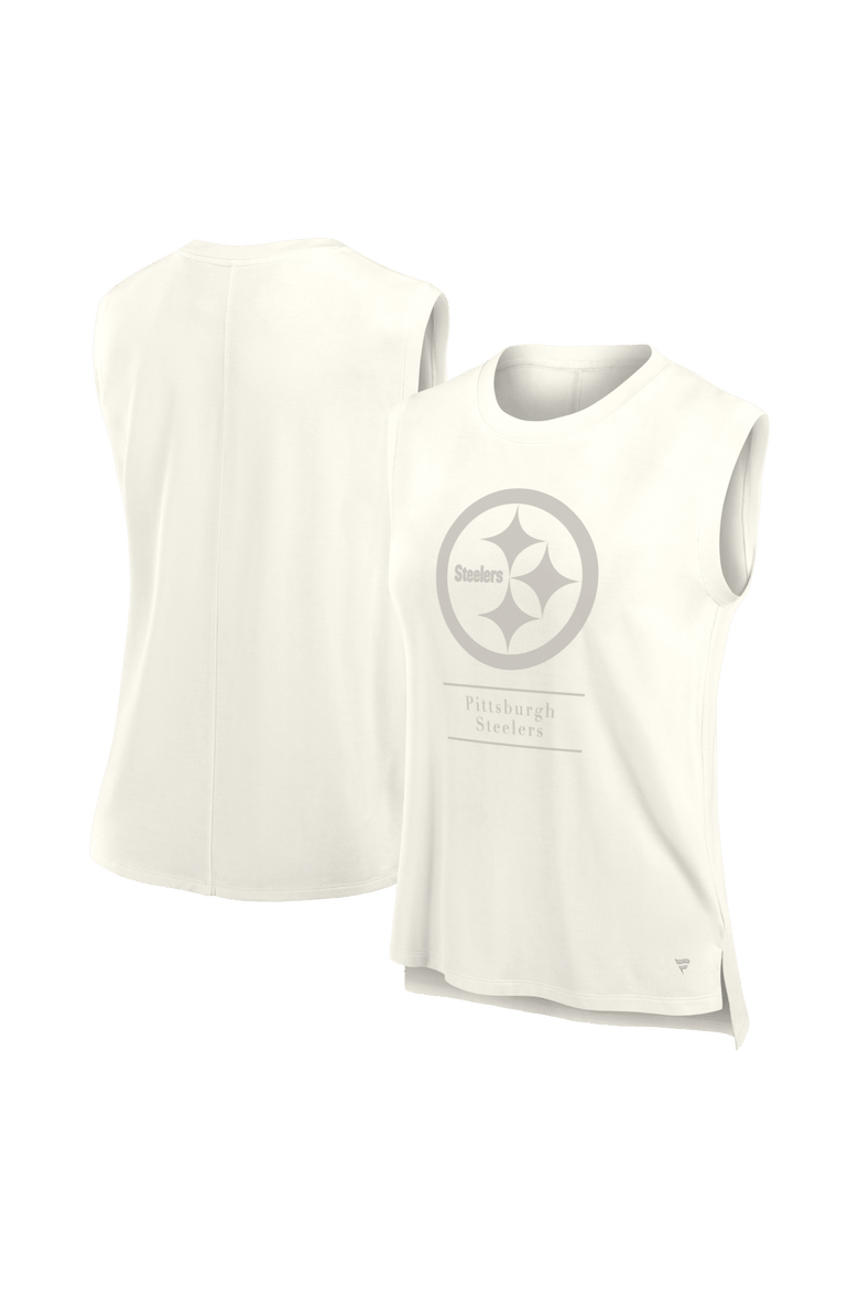 Women's Fanatics Cream Pittsburgh Steelers Studio Embrace Tank Top, Main, color, Cream