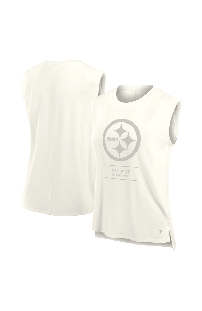 FANATICS Women's Fanatics Cream Pittsburgh Steelers Studio Embrace Tank Top, Main, color, Cream