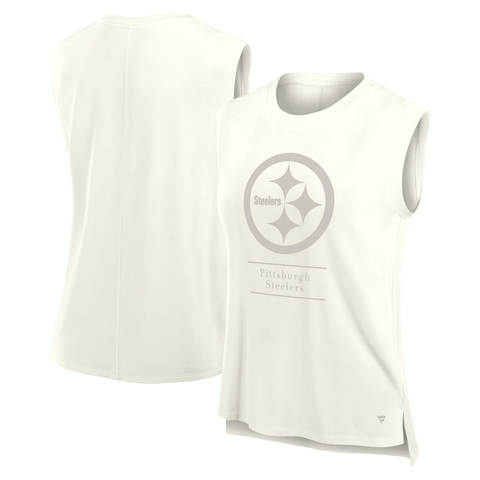 Women's Fanatics Cream Pittsburgh Steelers Studio Embrace Tank Top