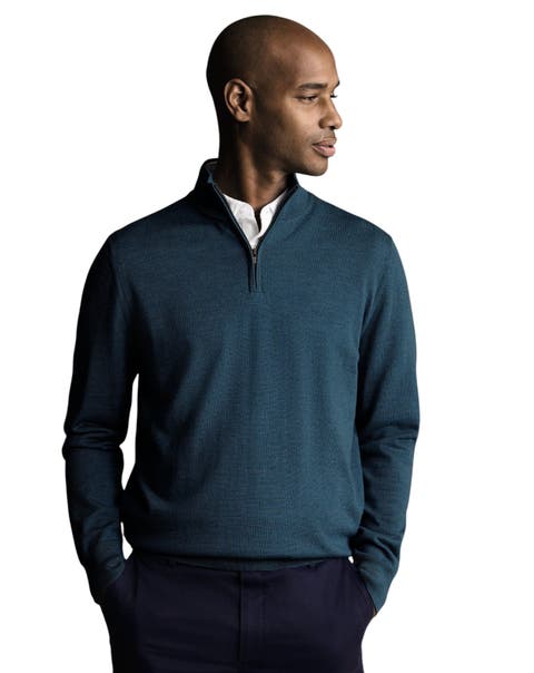 Merino Zip Neck Long Sleeve Sweater