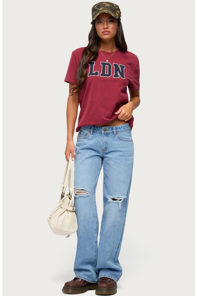 Juju Ripped Low Rise Baggy Jeans, Alternate, color, BLUE-WASHED