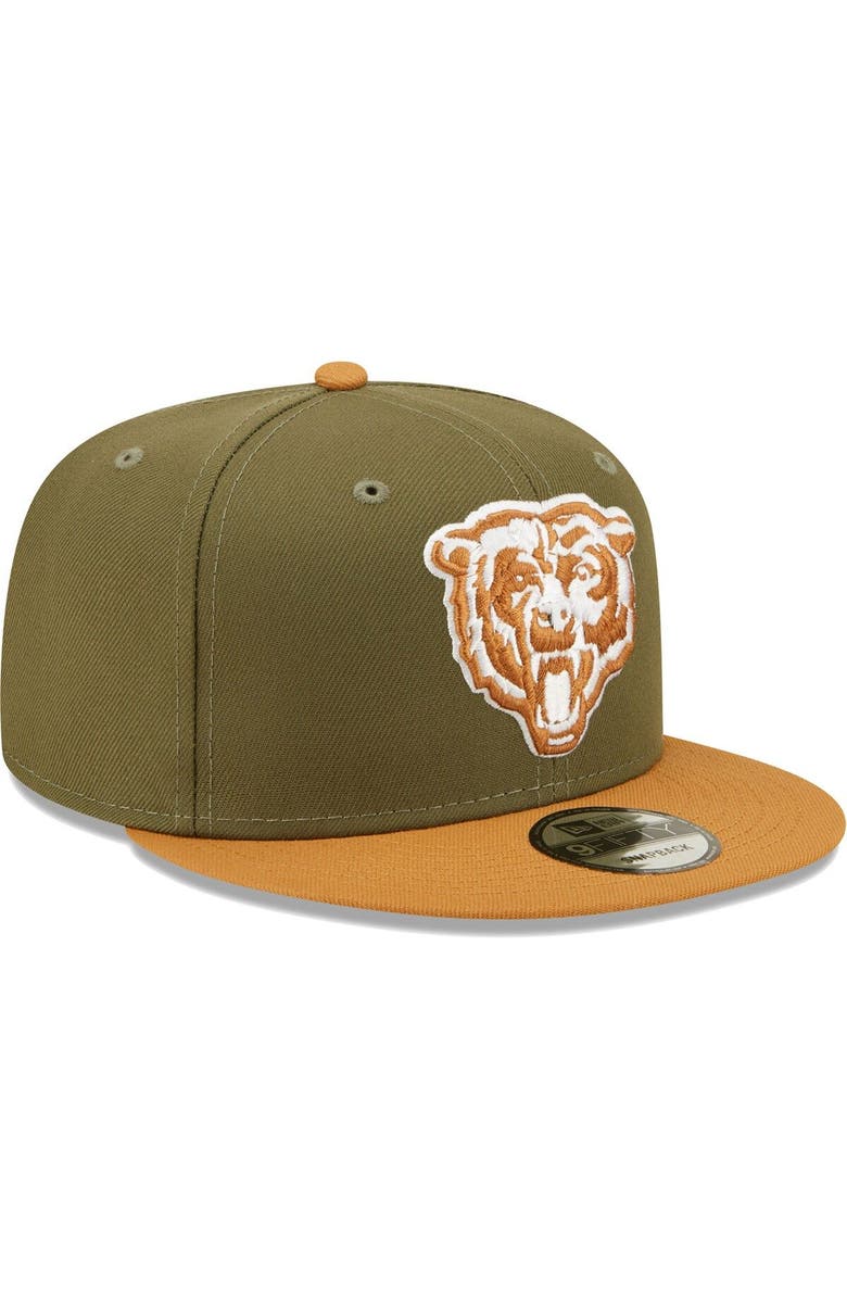 New Era Men's New Era Olive/Brown Chicago Bears Two-Tone Color Pack 9FIFTY Snapback Hat, Alternate, color,
