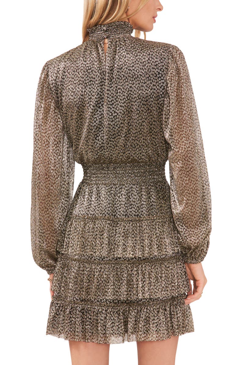 1.STATE Smocked Ruffle Mock Neck Minidress, Alternate, color, 