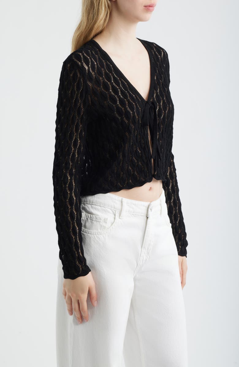 FRAME The Getaway Open Stitch Cotton Cardigan, Alternate, color, 