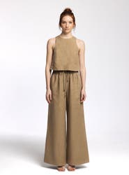 Monlicia Ciel 100% Linen Wide-Leg Pants