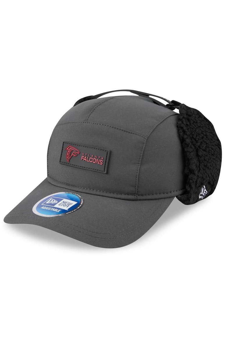 Men's New Era Charcoal Atlanta Falcons 2025 Sideline Cold Weather Runner Dog Ear Adjustable Hat, Main, color, Charcoal