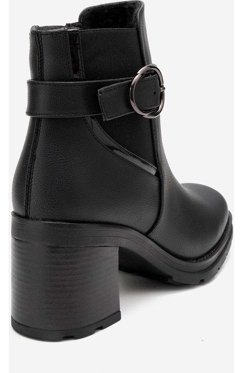 Prologue Shoes Heile Buckle Block Heel Boot, Alternate, color, Black