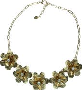 OLIVIA WELLES Bopha Faux Pearl Floral Collar Necklace