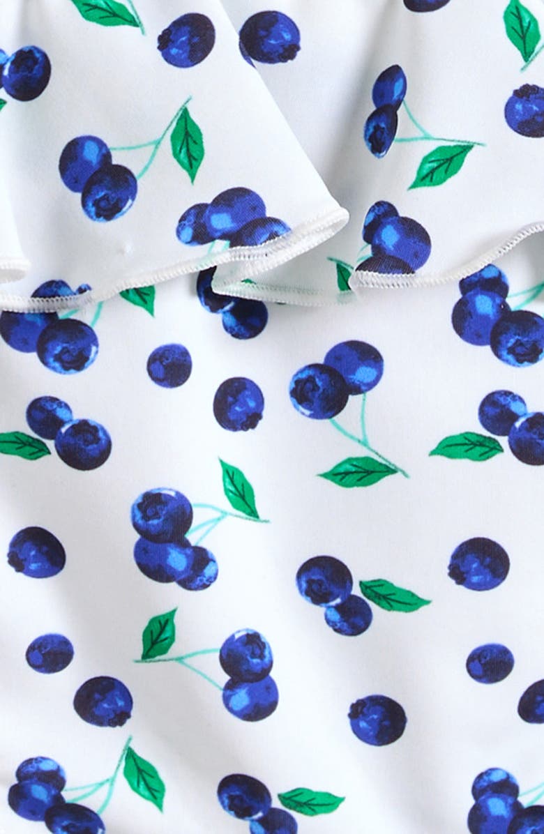 Miken Swim Ruffle Flounce Two-Piece Swimsuit, Alternate, color, Dazzling Blue/ Kelly Green