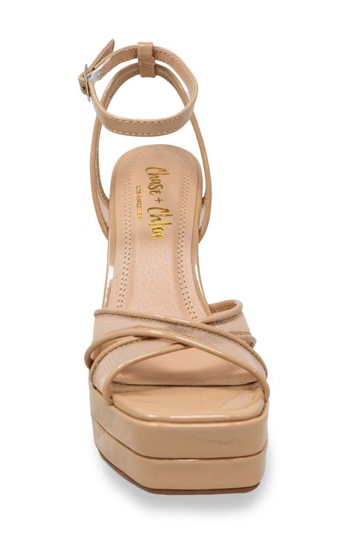 Chase & Chloe Chase And Chloe Talsa Platform Sandal In Beige Patent
