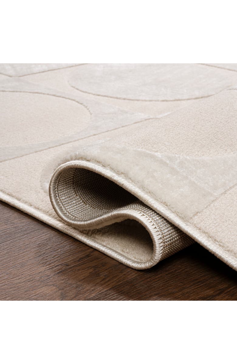 JONATHAN Y Helena Modern Geometric Circles In Squares High-Low Area Rug, Alternate, color, White/Cream