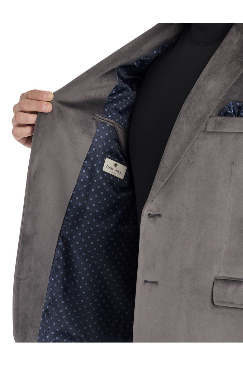 Big & Tall Jacket-Relaxer Velvet Sport Coat, Alternate, color, CHARCOAL