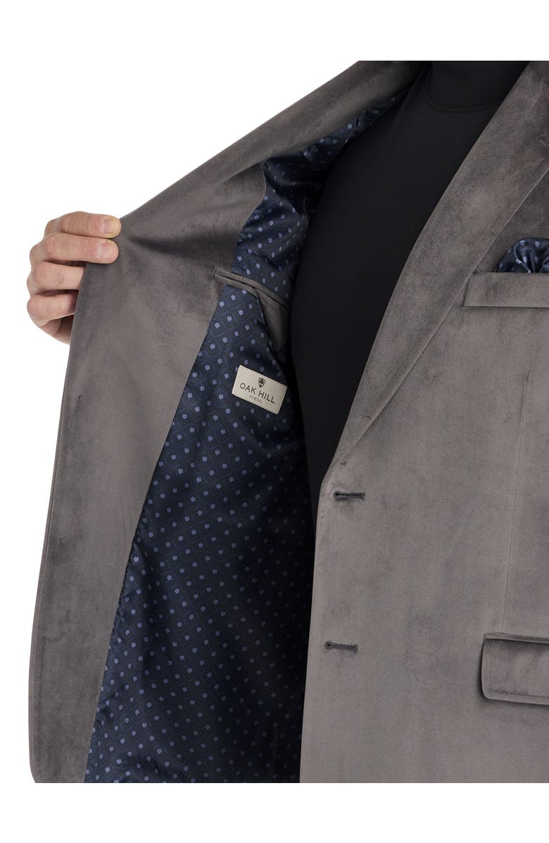 Oak Hill by DXL Big & Tall Jacket-Relaxer Velvet Sport Coat, Alternate, color, Charcoal
