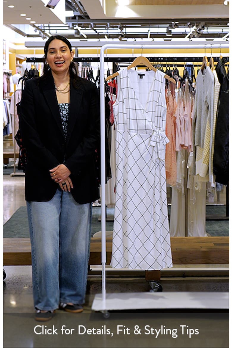 Windowpane Check Faux Wrap Dress video