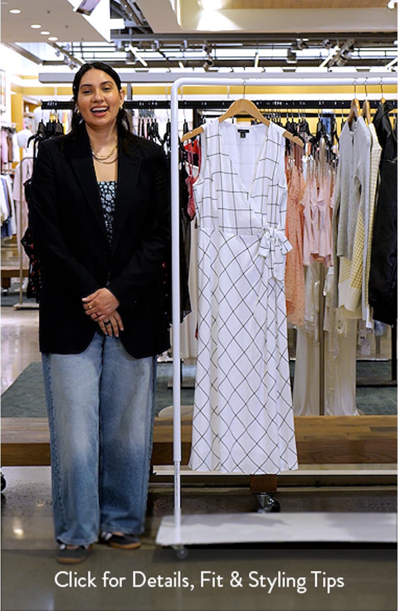 Windowpane Check Faux Wrap Dress, sales video thumbnail