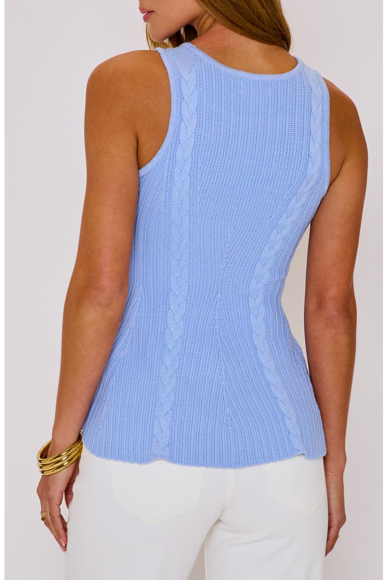 Maggie Sleeveless Peplum Sweater, Alternate, color, BABY BLUE