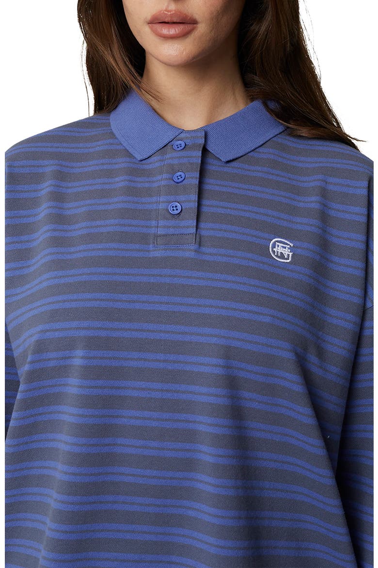 Long Sleeve Striped Polo, Alternate, color, Blue
