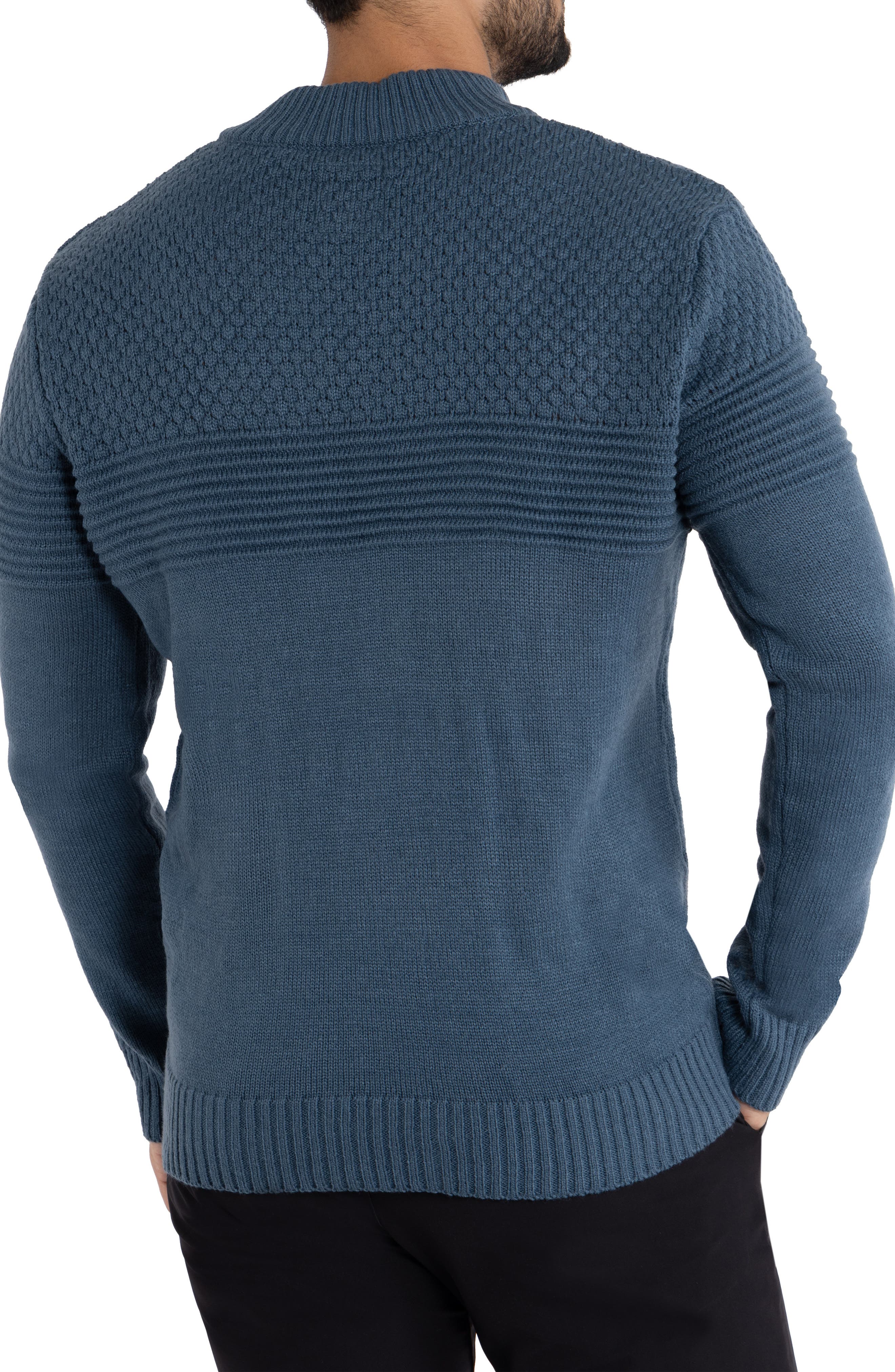 Honeycomb Knit Quarter-Zip Pullover Sweater - image 4