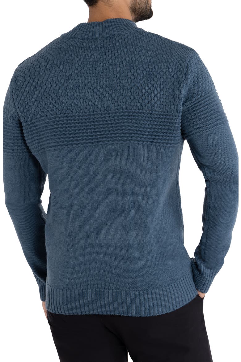 Honeycomb Knit Quarter-Zip Pullover Sweater, Alternate, color, BLUE