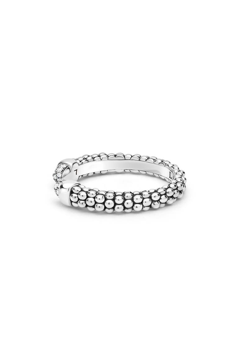 Signature Caviar Versa Pavé Diamond Ring, Alternate, color, SILVER