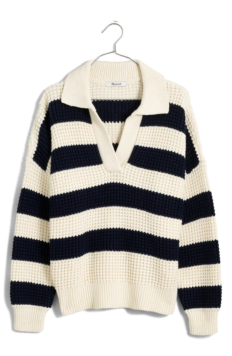 Madewell Waffle Knit Henley Sweater, Main, color,