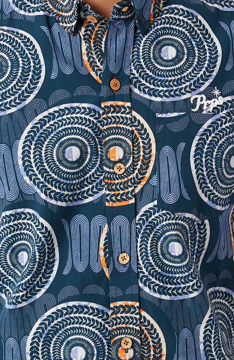 PRPS Cyclonic Short Sleeve Cotton Button-Up Shirt, Alternate, color, 