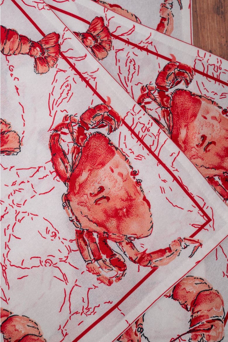 Feeling Crabby Luncheon Napkins, Set of 4, Alternate, color, White