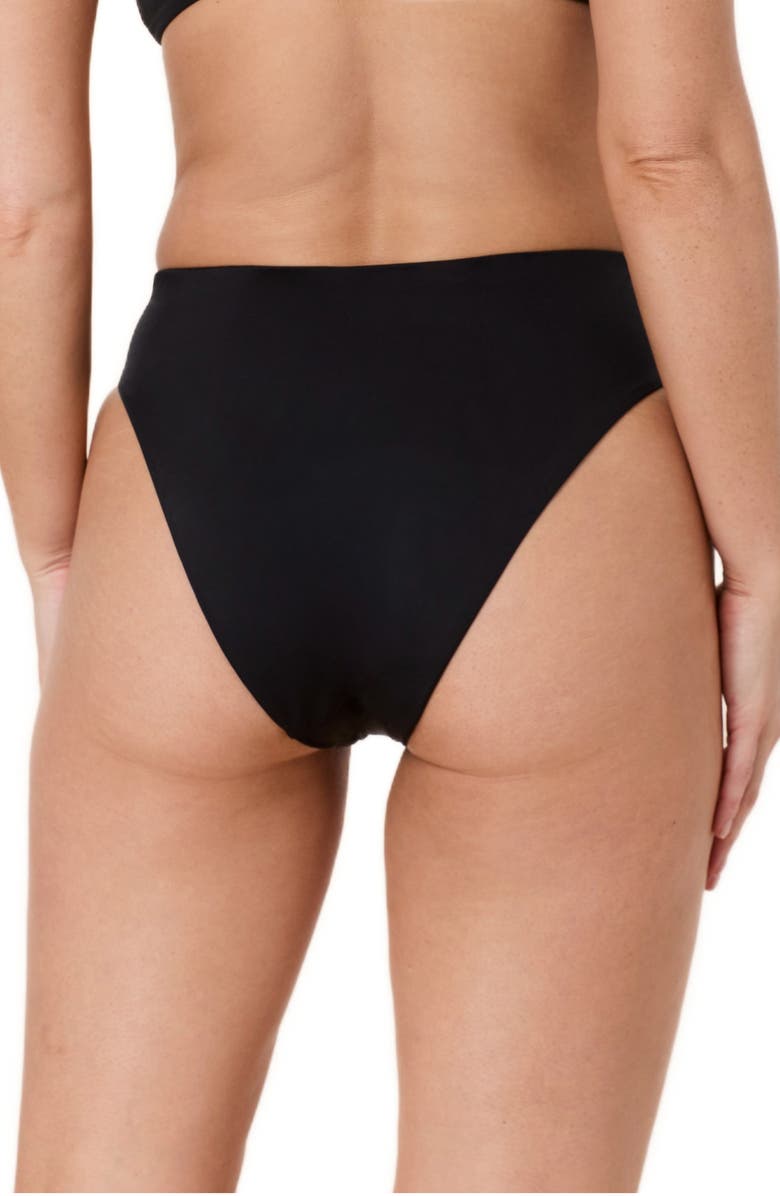 Andie The '90s High Waist Bikini Bottoms, Alternate, color, Black