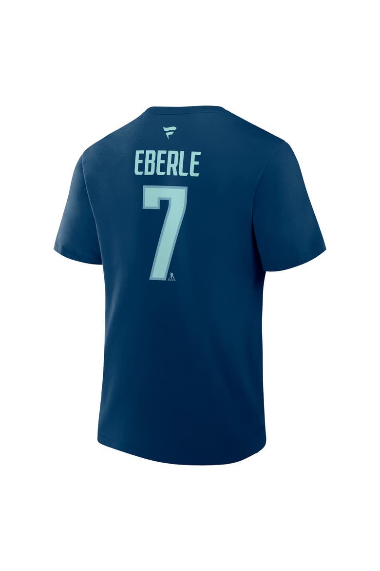 Men's Fanatics Jordan Eberle Navy Seattle Kraken Authentic Stack Name & Number T-Shirt, Alternate, color, Navy