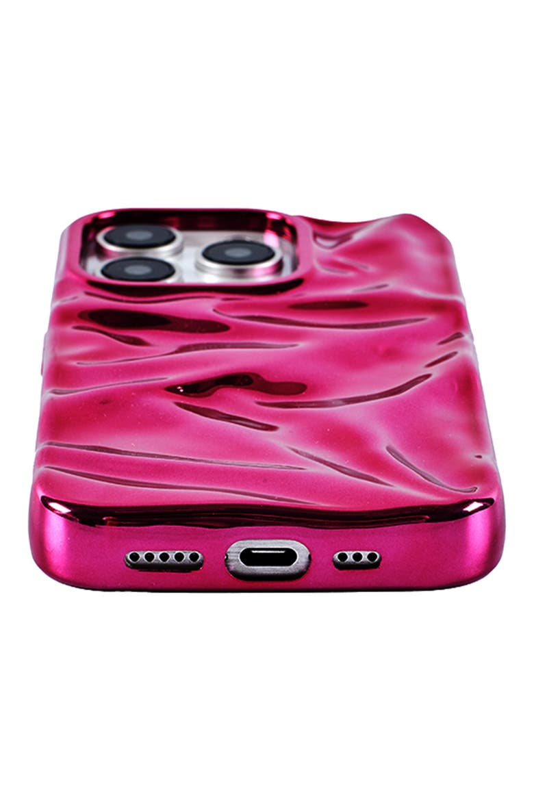 Fuchsia Crinkle iPhone 15 Pro Max Case, Alternate, color, FUCHSIA